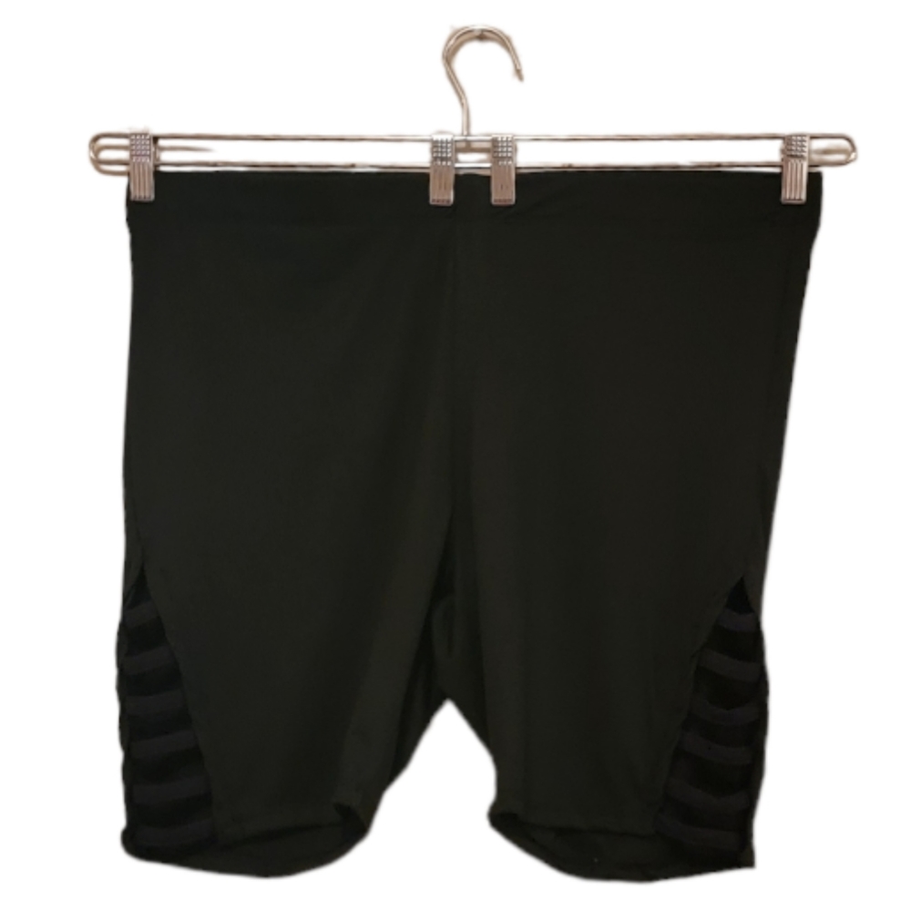 Black Rouge Collection Women's Open Side Detail Biker Shorts